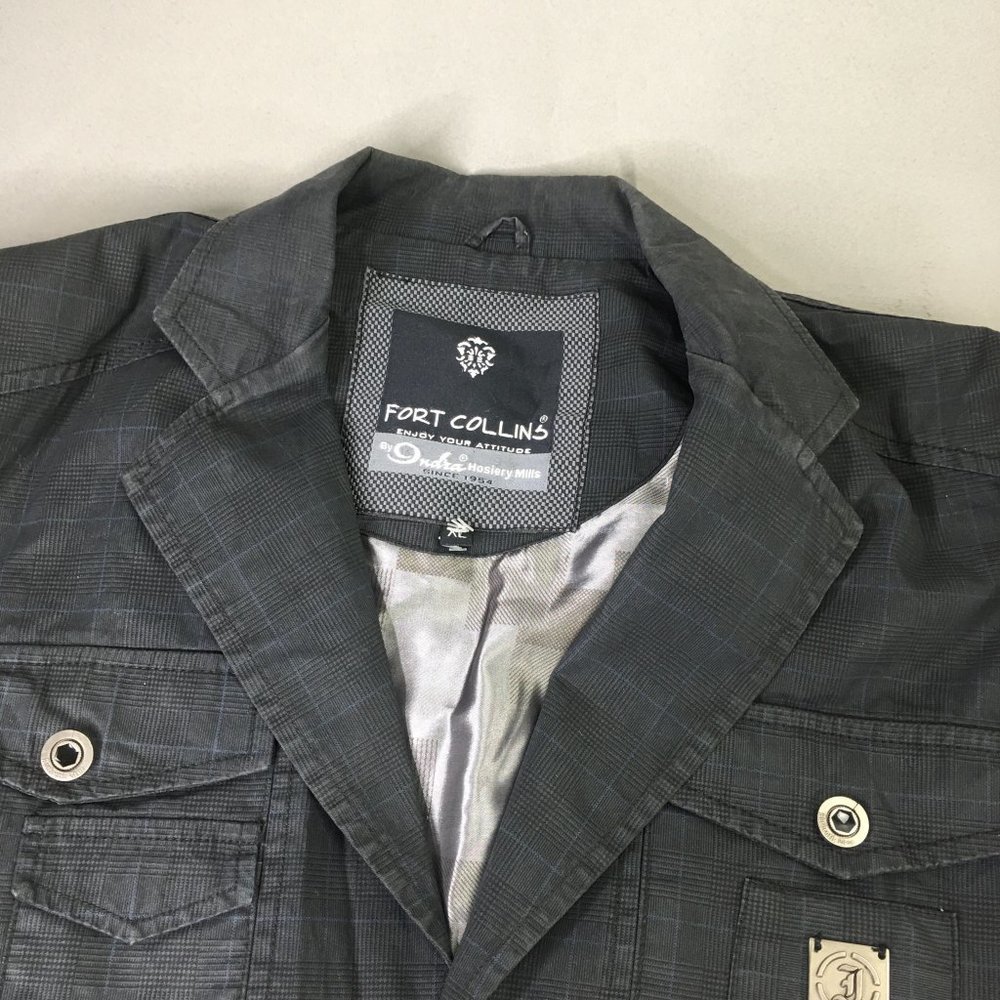 Fort Collins Mens Jacket Black Extra Large Button Long Sleeve Casual Comfort - Picture 3 of 12